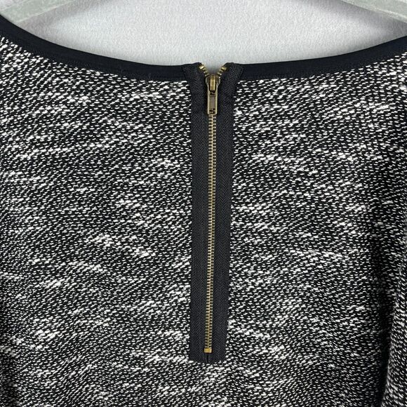 Soft Surroundings Knit Top Womens Large White Black Scoop Neck Marled Back Zip - Picture 10 of 12